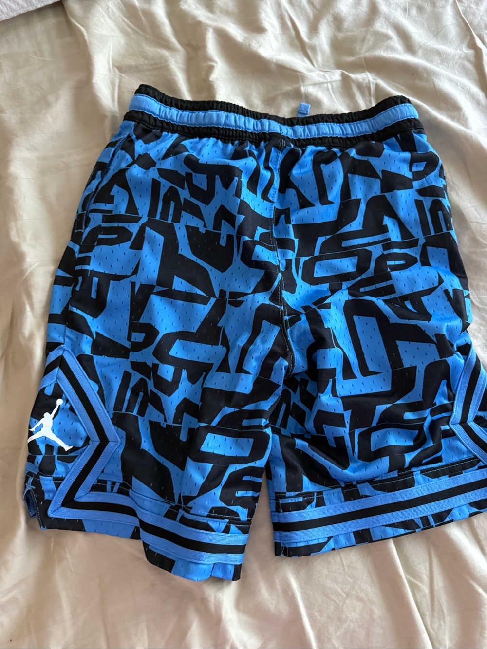 Jordan Blue and Black Boys' Graphic Basketball Shorts